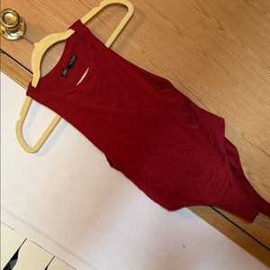 Zara Crimson Sleeveless Bodysuit